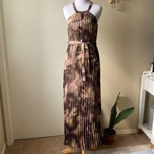 Bar III pleated dress with high neckline